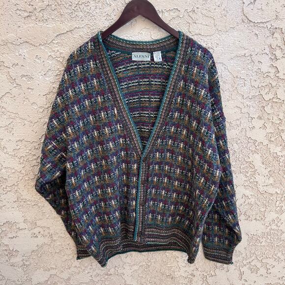 Vintage Alfani Wool Alpaca Cardigan Made in Italy Men’s M - Picture 1 of 5